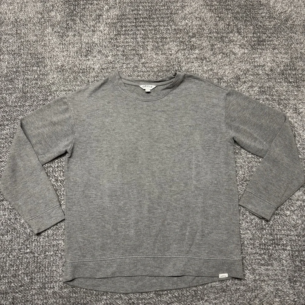 Orvis Shirt Mens Small Gray Long Sleeve Classic Collection Performance Pullover